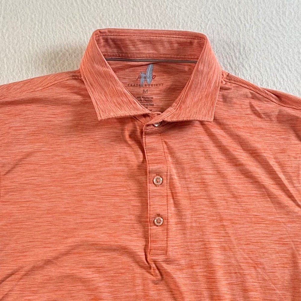 Johnnie-O Polo Shirt Featherweight UPF 50 Mens Medium Heathered Space Dye Orange